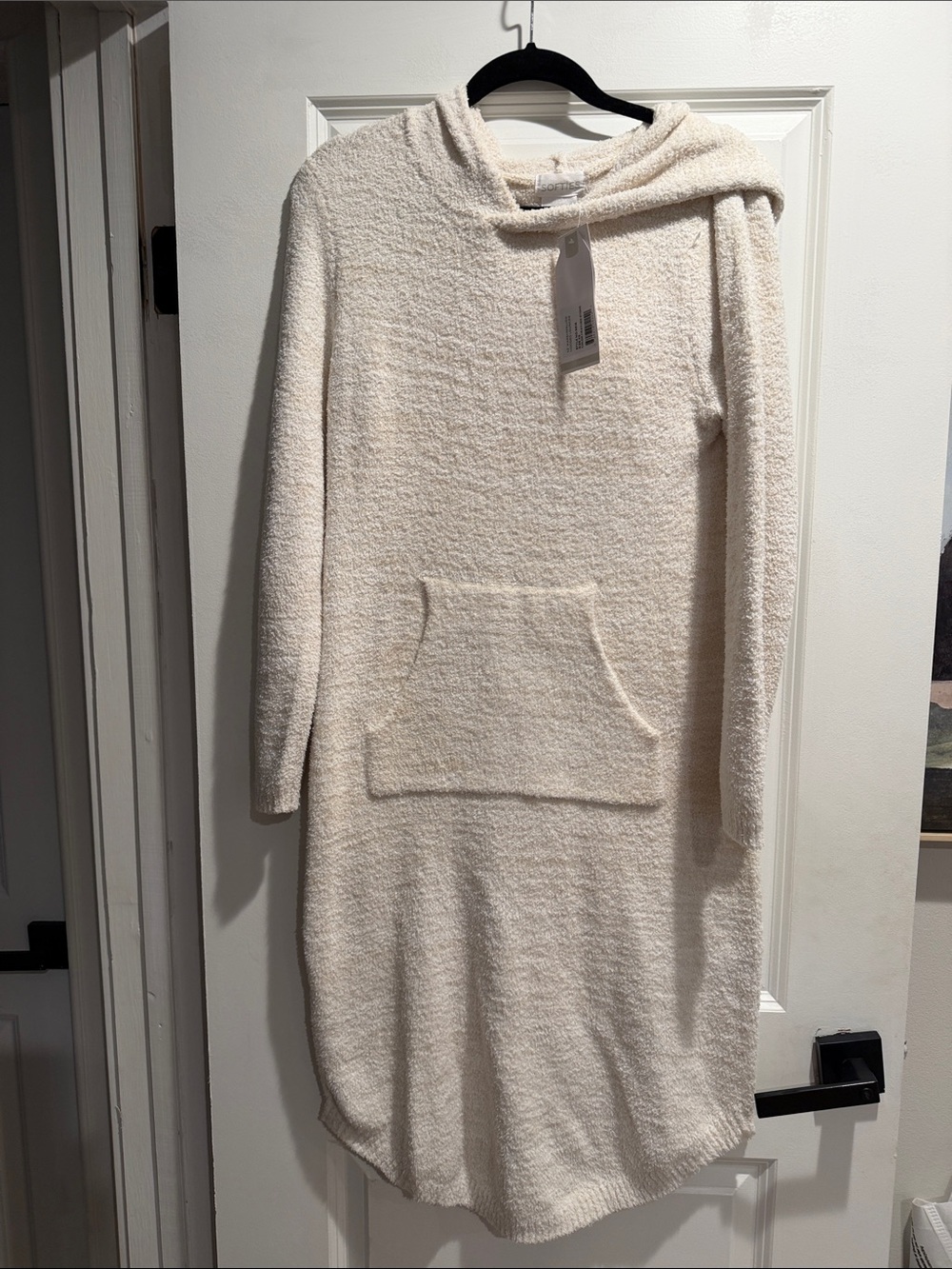 Softies 42” Cozy Cream NWT Hooded Sweater lounger with Front Pocket